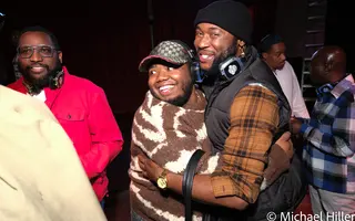 Friends smiling together at an event
